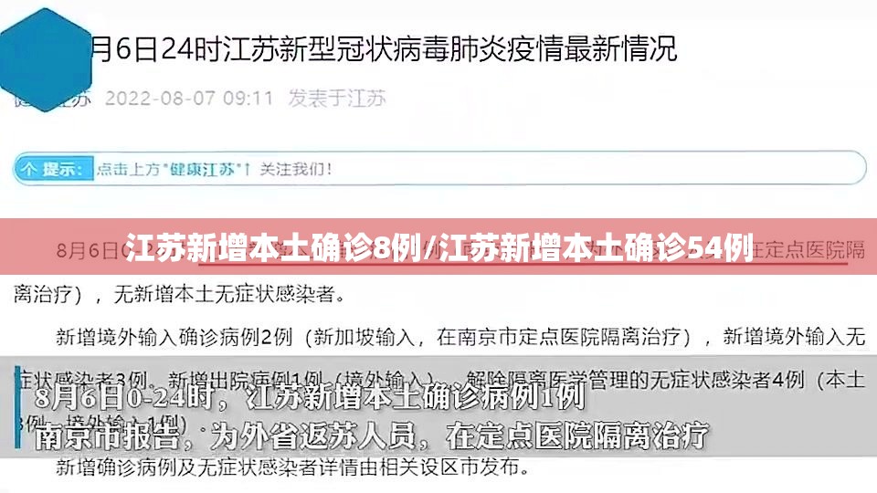 江苏新增本土确诊8例/江苏新增本土确诊54例