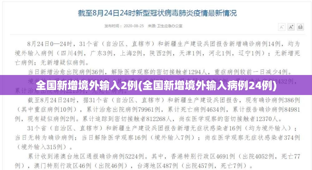 全国新增境外输入2例(全国新增境外输入病例24例)