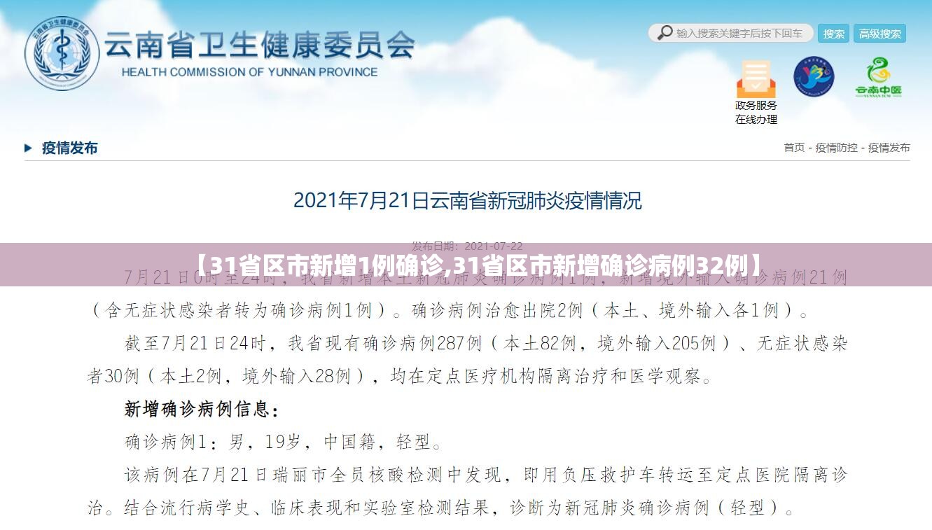 【31省区市新增1例确诊,31省区市新增确诊病例32例】