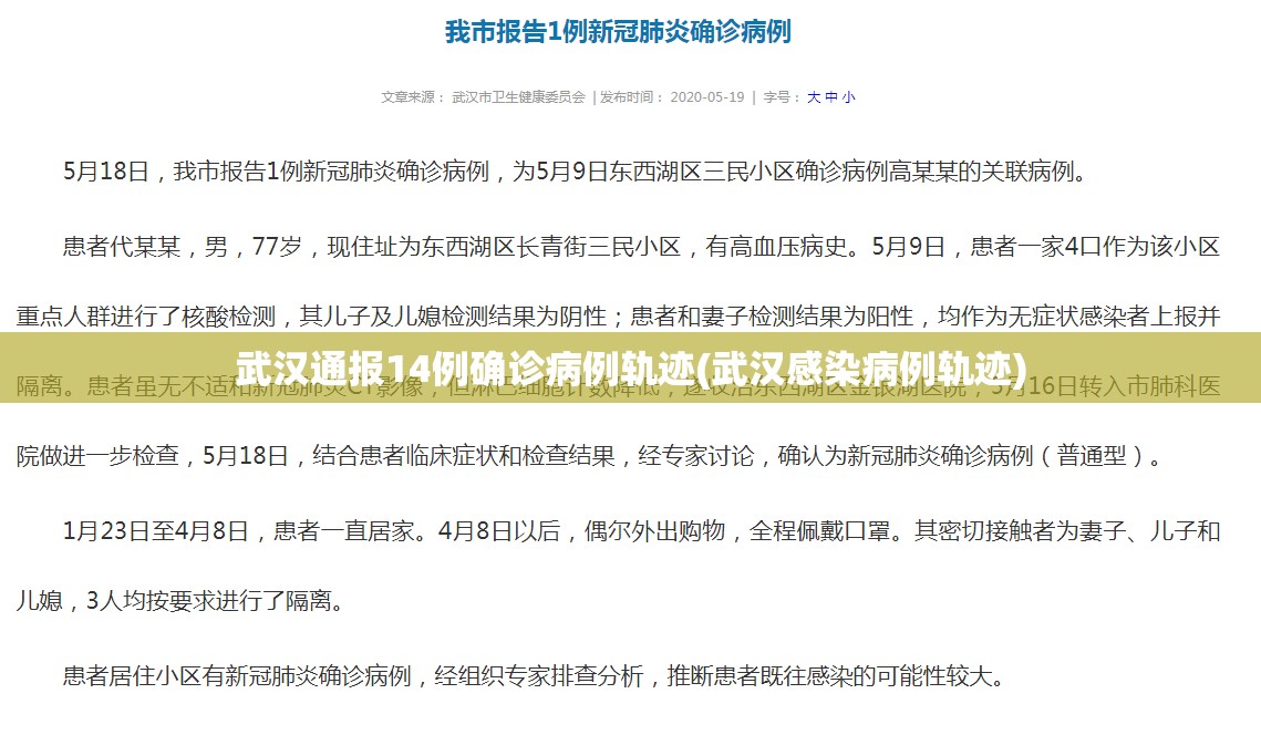 武汉通报14例确诊病例轨迹(武汉感染病例轨迹)
