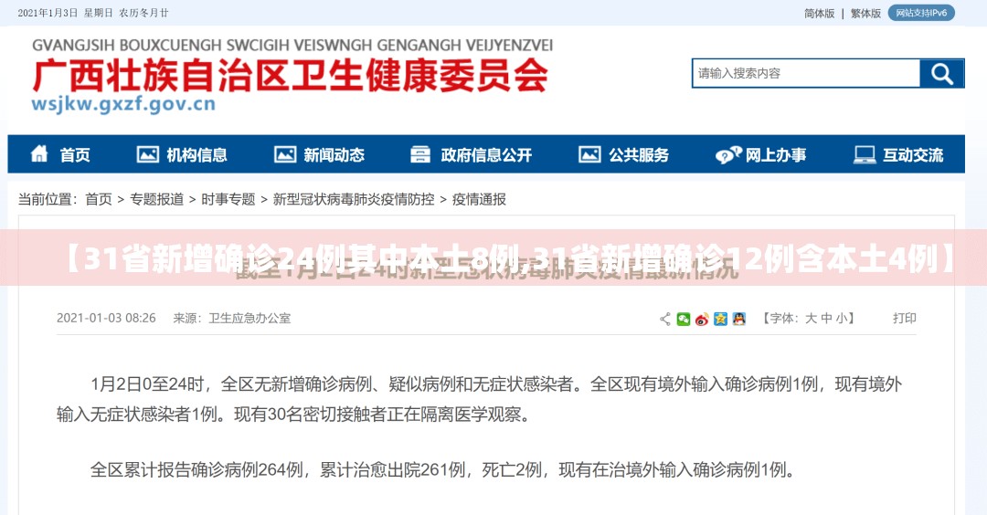 【31省新增确诊24例其中本土8例,31省新增确诊12例含本土4例】 【31省新增确诊24例其中本土8例,31省新增确诊12例含本土4例】