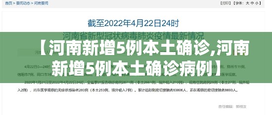 【河南新增5例本土确诊,河南新增5例本土确诊病例】 【河南新增5例本土确诊,河南新增5例本土确诊病例】