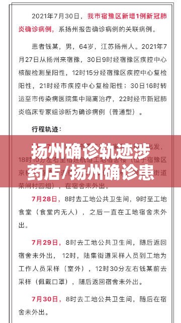 扬州确诊轨迹涉药店/扬州确诊患者详情通报 扬州确诊轨迹涉药店/扬州确诊患者详情通报
