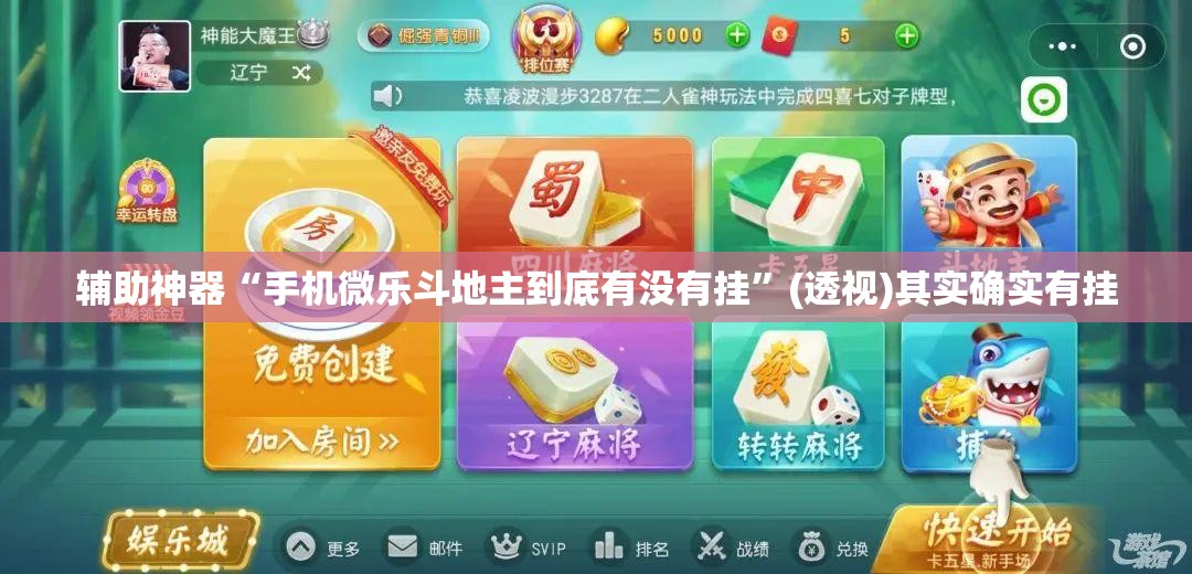 辅助神器“手机微乐斗地主到底有没有挂”(透视)其实确实有挂