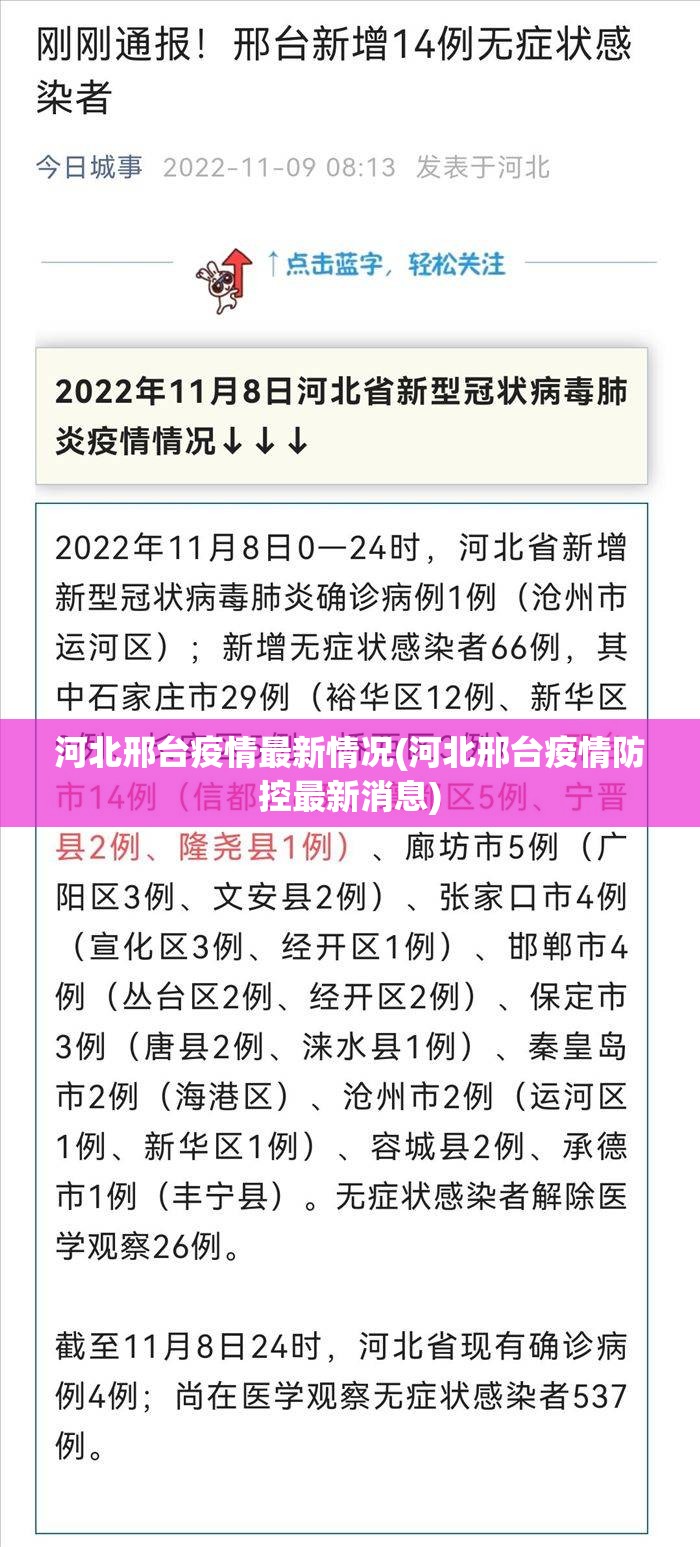 河北邢台疫情最新情况(河北邢台疫情防控最新消息) 河北邢台疫情最新情况(河北邢台疫情防控最新消息)