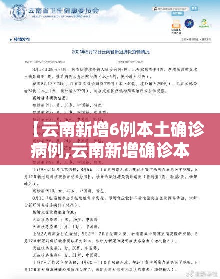 【云南新增6例本土确诊病例,云南新增确诊本土7例】 【云南新增6例本土确诊病例,云南新增确诊本土7例】