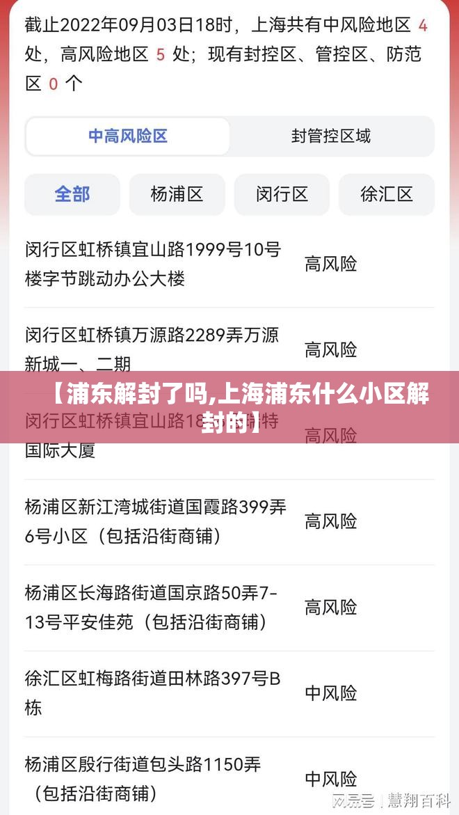 【浦东解封了吗,上海浦东什么小区解封的】 【浦东解封了吗,上海浦东什么小区解封的】