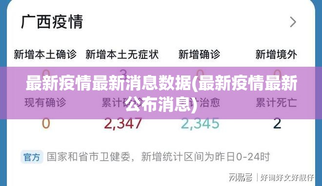 最新疫情最新消息数据(最新疫情最新公布消息)