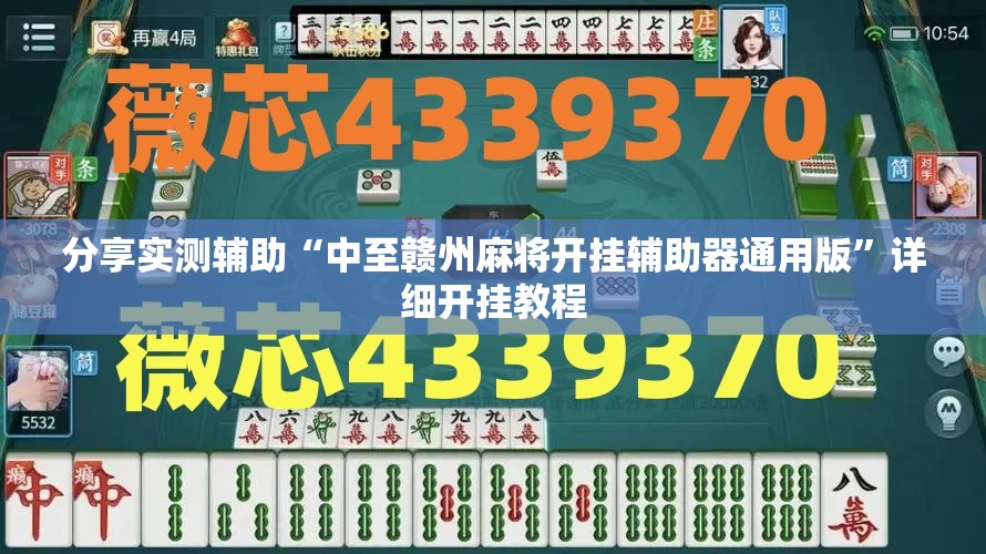 分享实测辅助“中至赣州麻将开挂辅助器通用版”详细开挂教程