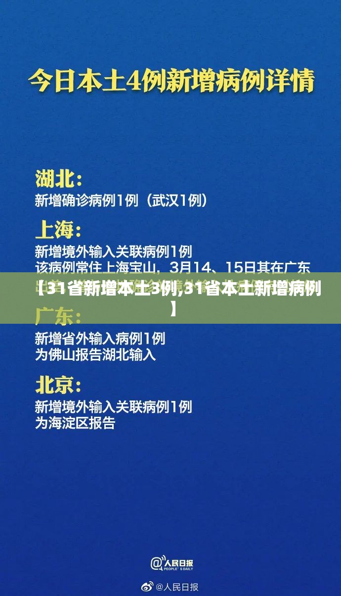 【31省新增本土3例,31省本土新增病例】