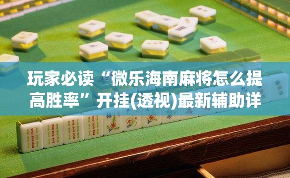 玩家必读“微乐海南麻将怎么提高胜率”开挂(透视)最新辅助详细