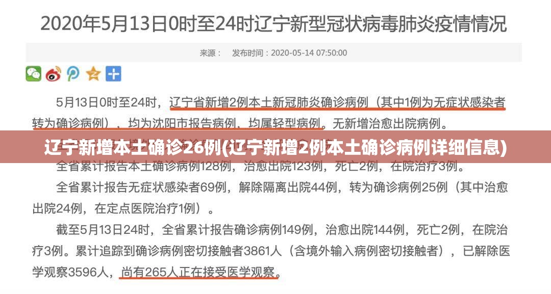 辽宁新增本土确诊26例(辽宁新增2例本土确诊病例详细信息) 辽宁新增本土确诊26例(辽宁新增2例本土确诊病例详细信息)