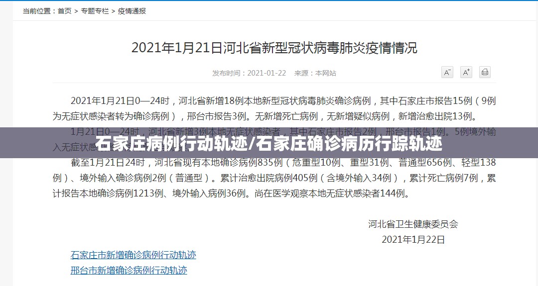 石家庄病例行动轨迹/石家庄确诊病历行踪轨迹 石家庄病例行动轨迹/石家庄确诊病历行踪轨迹
