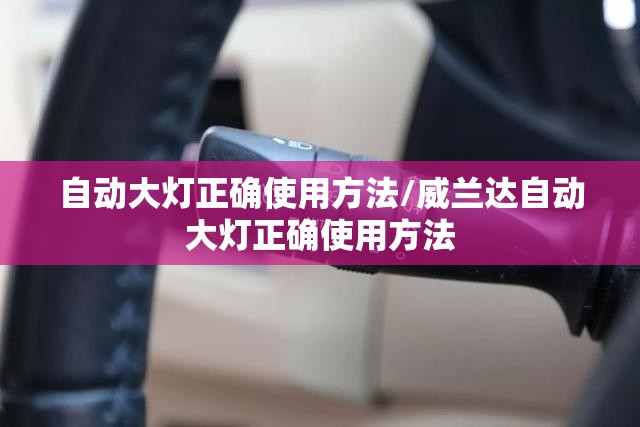 自动大灯正确使用方法/威兰达自动大灯正确使用方法