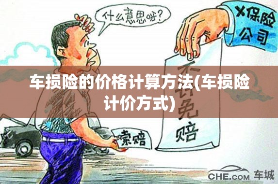车损险的价格计算方法(车损险计价方式)