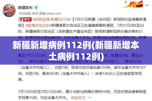新疆新增病例112例(新疆新增本土病例112例) 新疆新增病例112例(新疆新增本土病例112例)