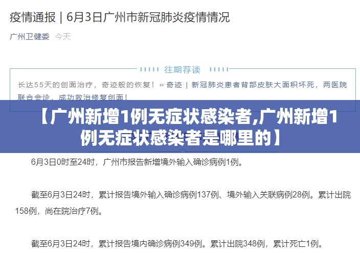 【广州新增1例无症状感染者,广州新增1例无症状感染者是哪里的】 【广州新增1例无症状感染者,广州新增1例无症状感染者是哪里的】