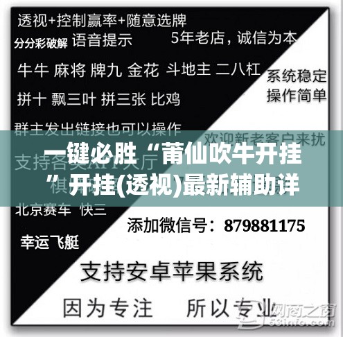一键必胜“莆仙吹牛开挂”开挂(透视)最新辅助详细