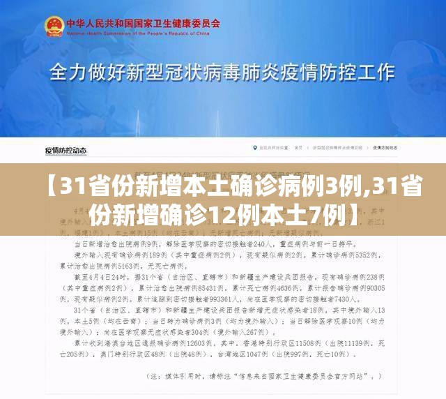 【31省份新增本土确诊病例3例,31省份新增确诊12例本土7例】 【31省份新增本土确诊病例3例,31省份新增确诊12例本土7例】
