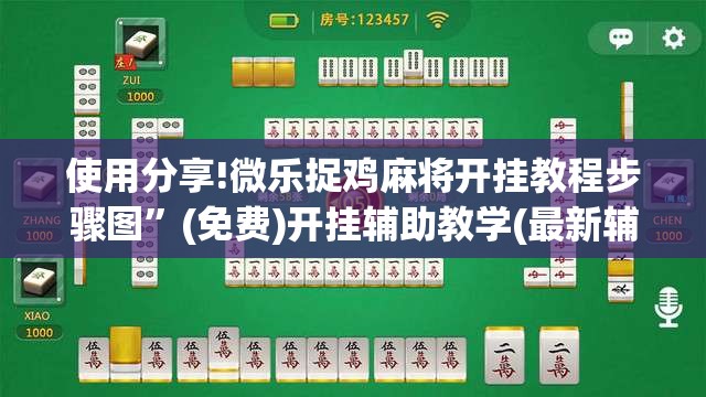 使用分享!微乐捉鸡麻将开挂教程步骤图”(免费)开挂辅助教学(最新辅助开挂教程)