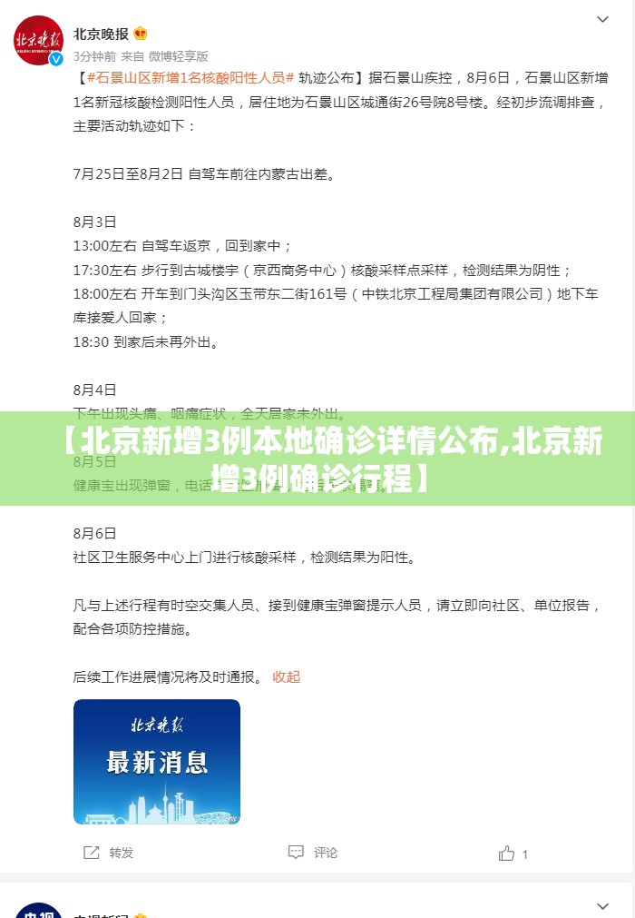 【北京新增3例本地确诊详情公布,北京新增3例确诊行程】 【北京新增3例本地确诊详情公布,北京新增3例确诊行程】