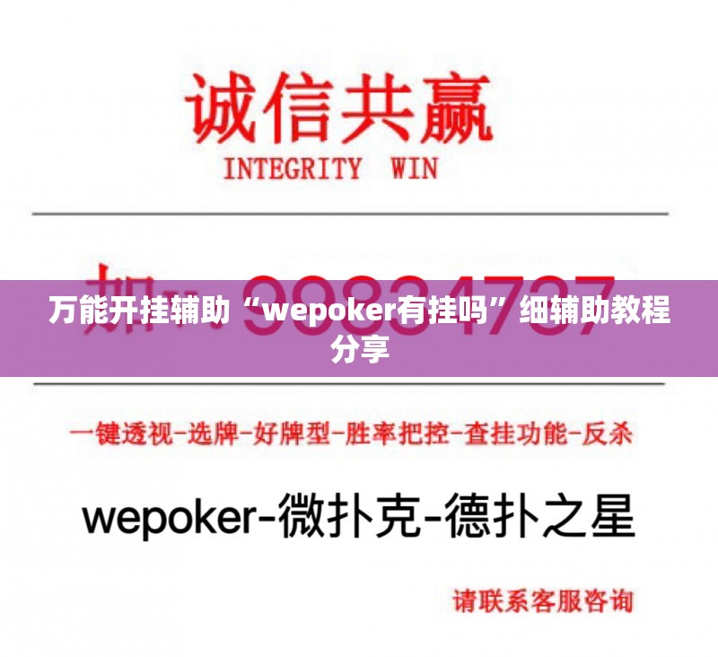 万能开挂辅助“wepoker有挂吗”细辅助教程分享