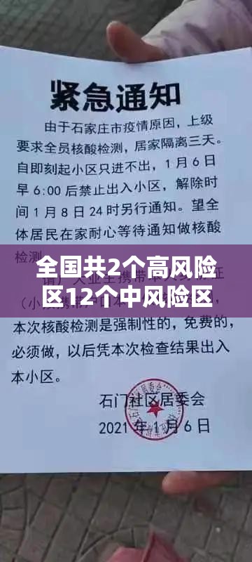 全国共2个高风险区12个中风险区/18升21降!全国现有2个高风险地区77个中风险地区 全国共2个高风险区12个中风险区/18升21降!全国现有2个高风险地区77个中风险地区