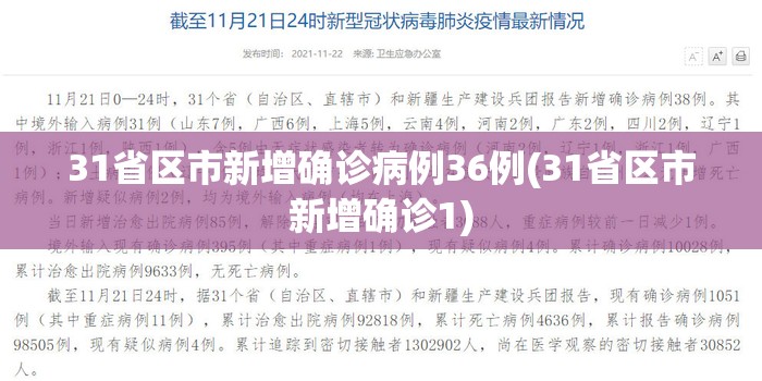 31省区市新增确诊病例36例(31省区市新增确诊1)