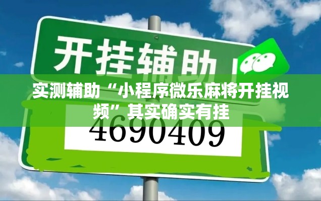 实测辅助“小程序微乐麻将开挂视频”其实确实有挂