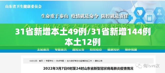 31省新增本土49例/31省新增144例本土12例