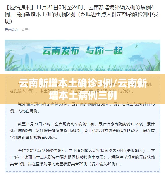 云南新增本土确诊3例/云南新增本土病例三例 云南新增本土确诊3例/云南新增本土病例三例