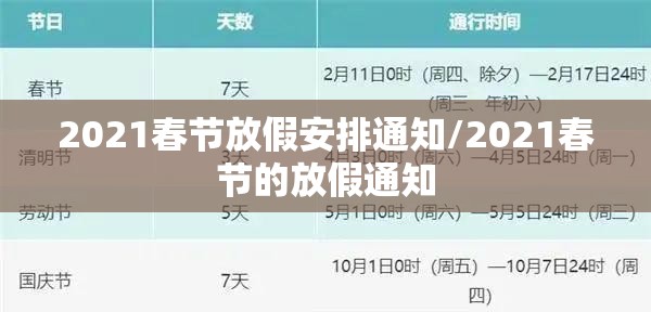 2021春节放假安排通知/2021春节的放假通知 2021春节放假安排通知/2021春节的放假通知