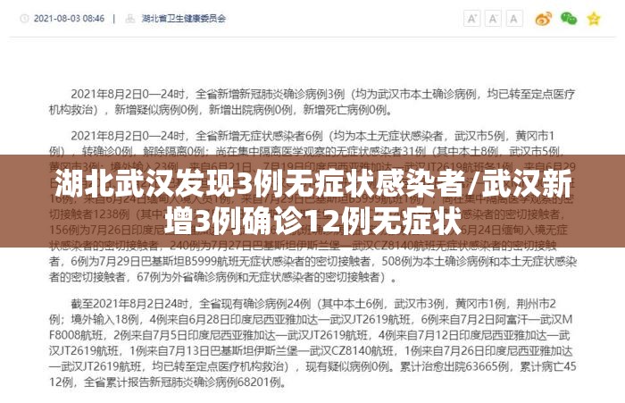 湖北武汉发现3例无症状感染者/武汉新增3例确诊12例无症状