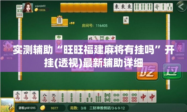 实测辅助“旺旺福建麻将有挂吗	”开挂(透视)最新辅助详细