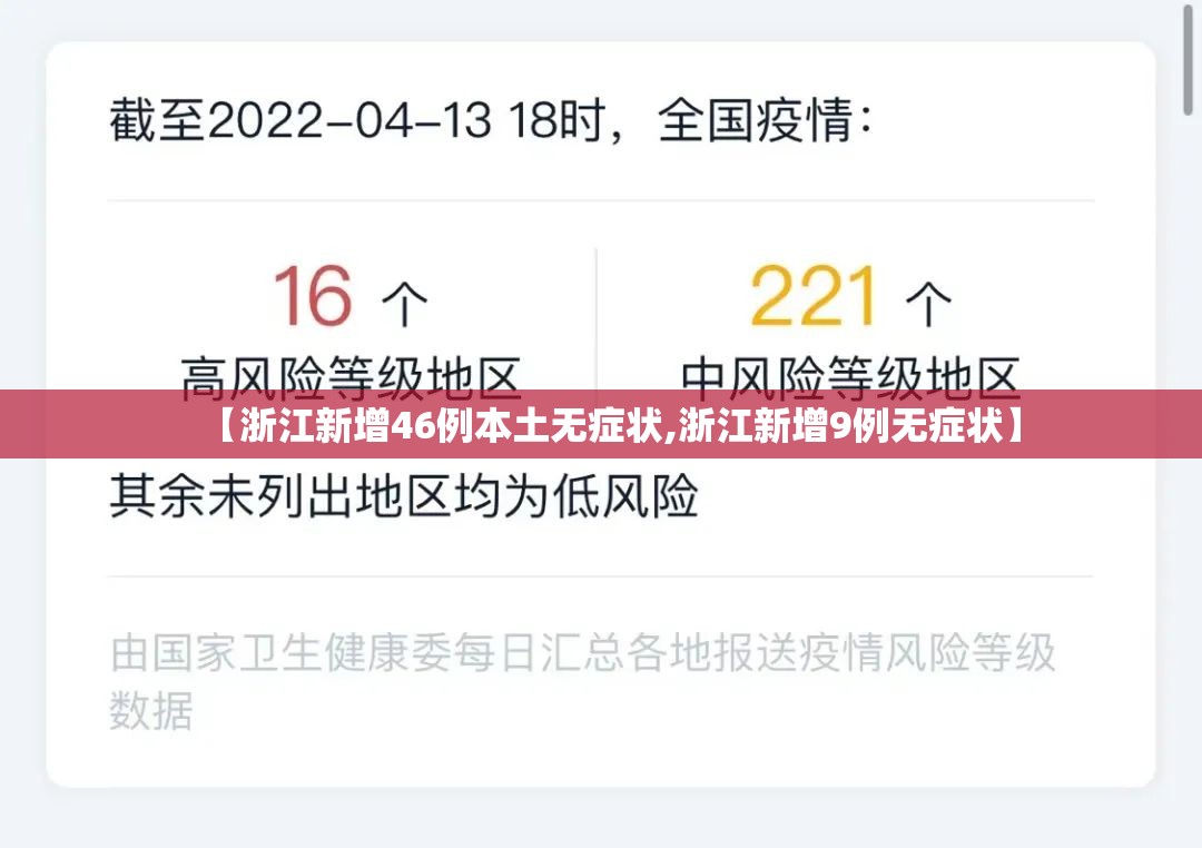 【浙江新增46例本土无症状,浙江新增9例无症状】 【浙江新增46例本土无症状,浙江新增9例无症状】
