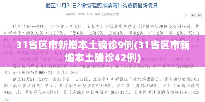 31省区市新增本土确诊9例(31省区市新增本土确诊42例) 31省区市新增本土确诊9例(31省区市新增本土确诊42例)