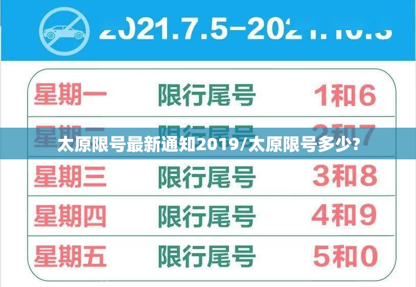太原限号最新通知2019/太原限号多少? 太原限号最新通知2019/太原限号多少?