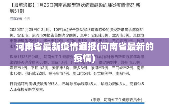 河南省最新疫情通报(河南省最新的疫情) 河南省最新疫情通报(河南省最新的疫情)