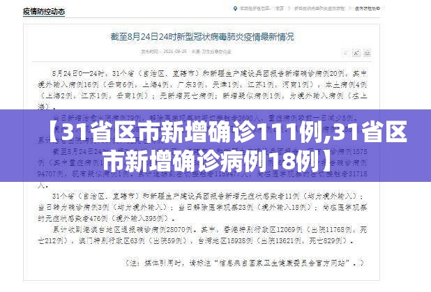 【31省区市新增确诊111例,31省区市新增确诊病例18例】