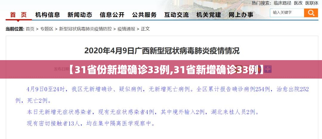【31省份新增确诊33例,31省新增确诊33例】 【31省份新增确诊33例,31省新增确诊33例】