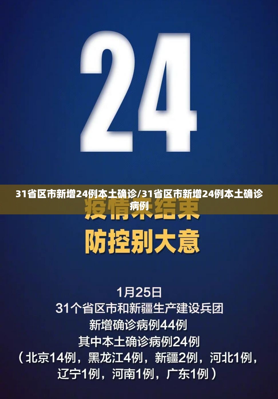 31省区市新增24例本土确诊/31省区市新增24例本土确诊病例