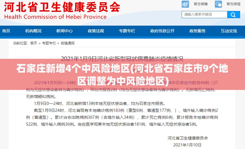 石家庄新增4个中风险地区(河北省石家庄市9个地区调整为中风险地区)