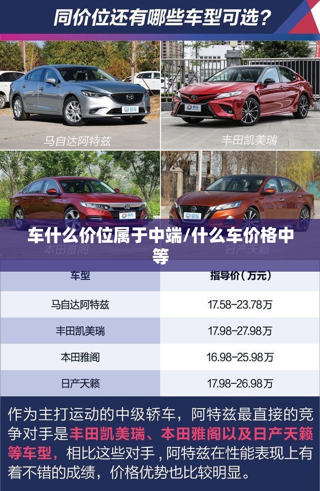 车什么价位属于中端/什么车价格中等 车什么价位属于中端/什么车价格中等