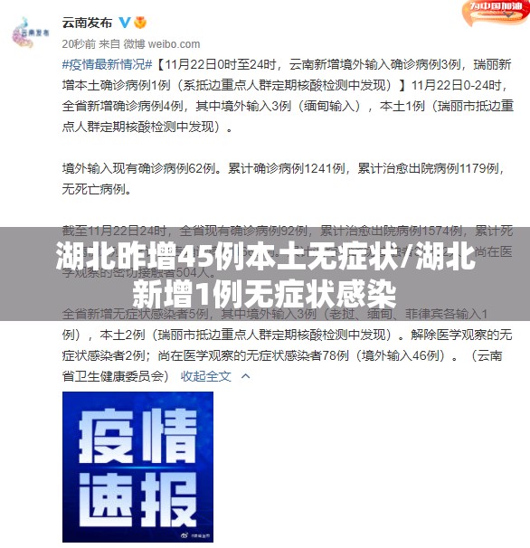 湖北昨增45例本土无症状/湖北新增1例无症状感染 湖北昨增45例本土无症状/湖北新增1例无症状感染
