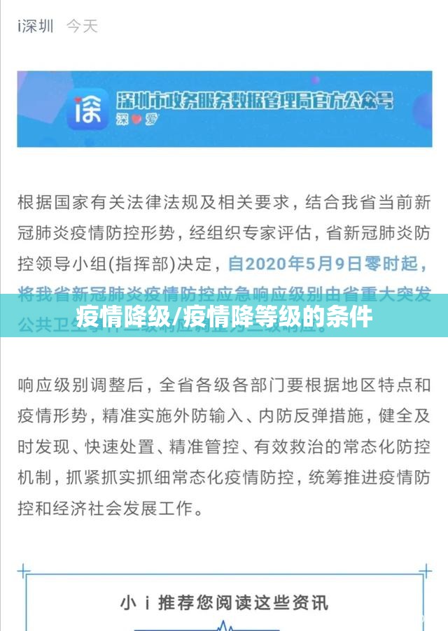 疫情降级/疫情降等级的条件