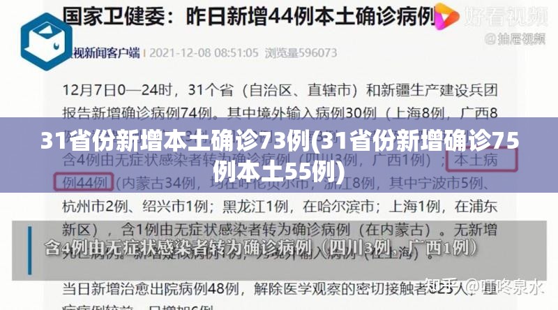 31省份新增本土确诊73例(31省份新增确诊75例本土55例) 31省份新增本土确诊73例(31省份新增确诊75例本土55例)