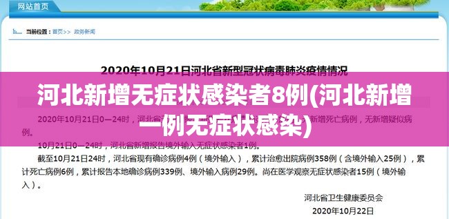 河北新增无症状感染者8例(河北新增一例无症状感染)