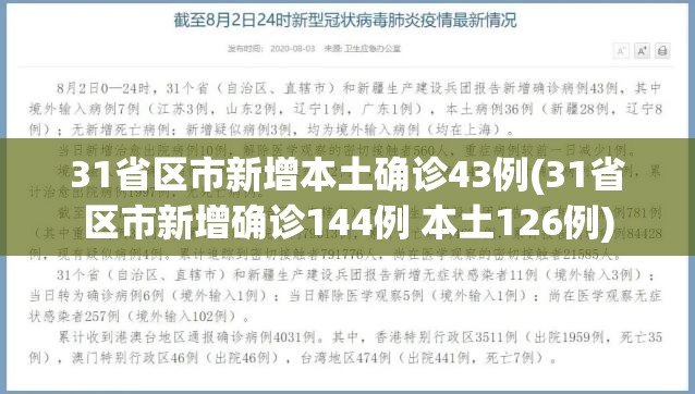 31省区市新增本土确诊43例(31省区市新增确诊144例 本土126例) 31省区市新增本土确诊43例(31省区市新增确诊144例 本土126例)