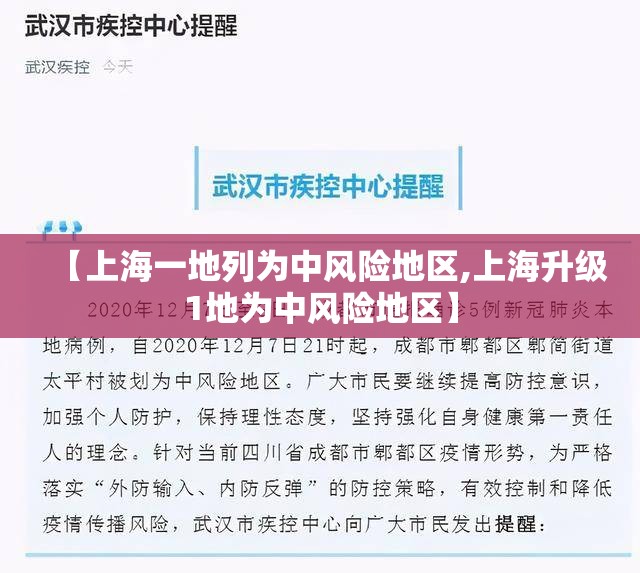 【上海一地列为中风险地区,上海升级1地为中风险地区】 【上海一地列为中风险地区,上海升级1地为中风险地区】