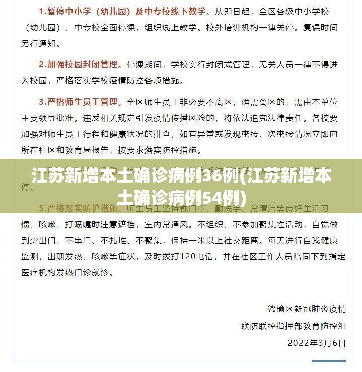 江苏新增本土确诊病例36例(江苏新增本土确诊病例54例)